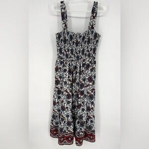 B-o-g collection bohemian style White and Blue Midi Dress